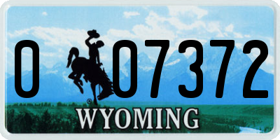 WY license plate 007372