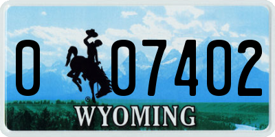 WY license plate 007402