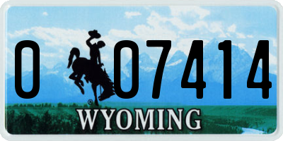 WY license plate 007414