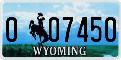 WY license plate 007450