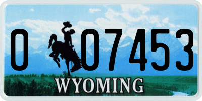 WY license plate 007453