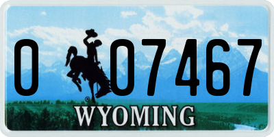 WY license plate 007467