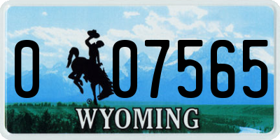 WY license plate 007565