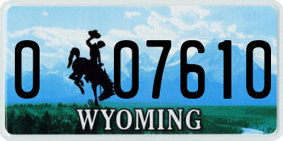 WY license plate 007610