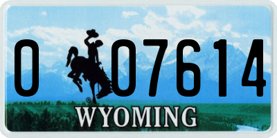 WY license plate 007614