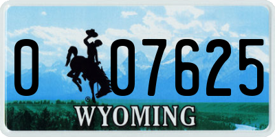 WY license plate 007625