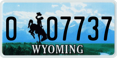 WY license plate 007737