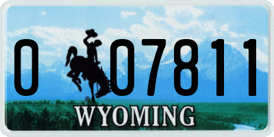 WY license plate 007811