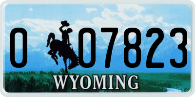 WY license plate 007823