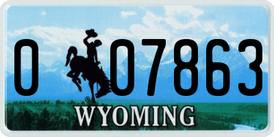 WY license plate 007863