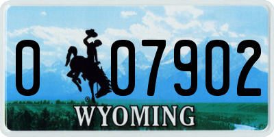 WY license plate 007902