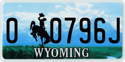 WY license plate 00796J