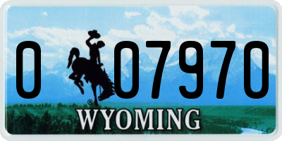 WY license plate 007970
