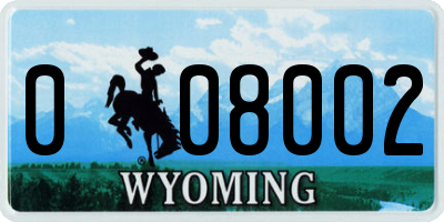 WY license plate 008002