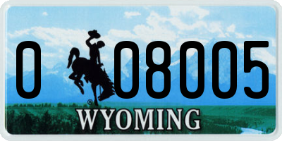 WY license plate 008005