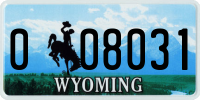 WY license plate 008031