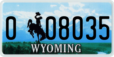 WY license plate 008035