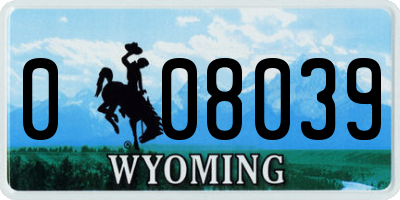 WY license plate 008039