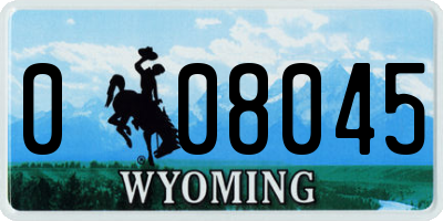 WY license plate 008045