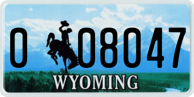 WY license plate 008047