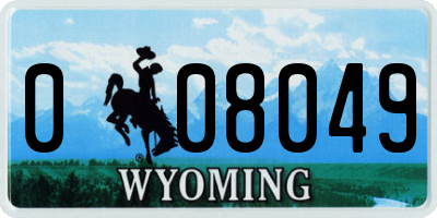 WY license plate 008049