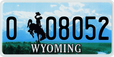 WY license plate 008052