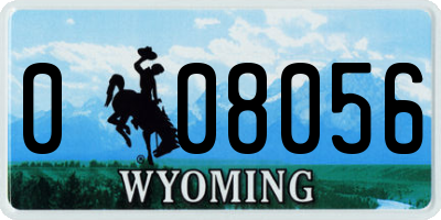 WY license plate 008056