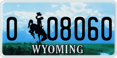 WY license plate 008060