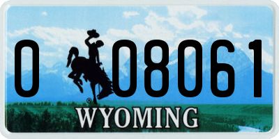 WY license plate 008061