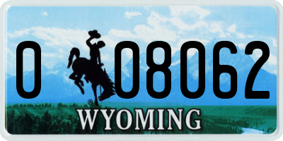 WY license plate 008062