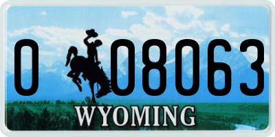 WY license plate 008063