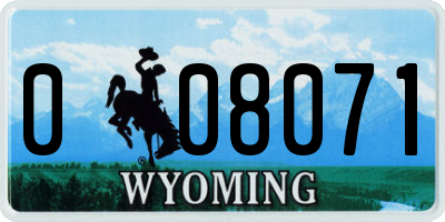 WY license plate 008071