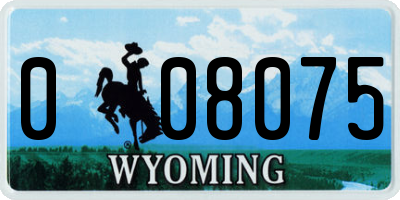 WY license plate 008075