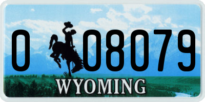 WY license plate 008079