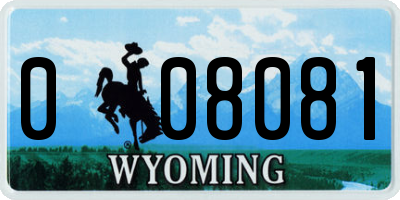 WY license plate 008081