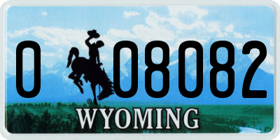 WY license plate 008082