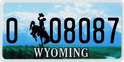 WY license plate 008087