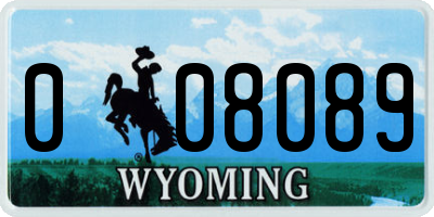 WY license plate 008089