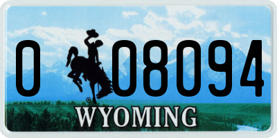 WY license plate 008094