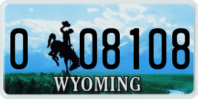 WY license plate 008108