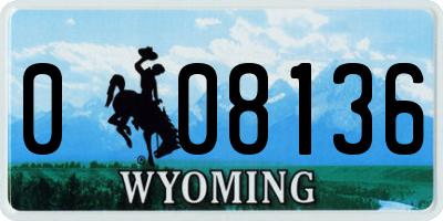 WY license plate 008136
