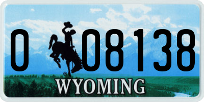 WY license plate 008138