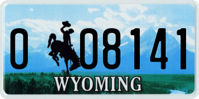 WY license plate 008141