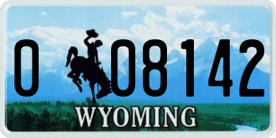 WY license plate 008142