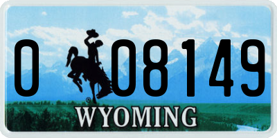 WY license plate 008149