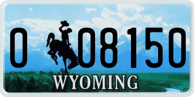 WY license plate 008150