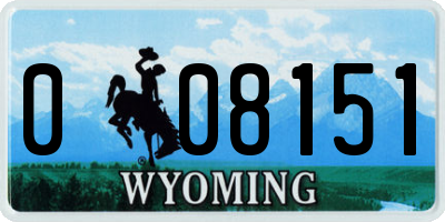 WY license plate 008151