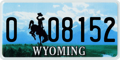 WY license plate 008152