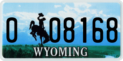 WY license plate 008168