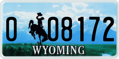 WY license plate 008172